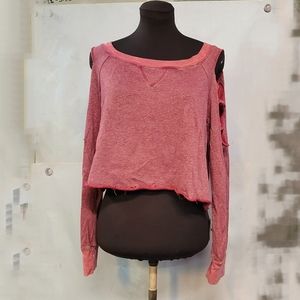 Red cropped sweater